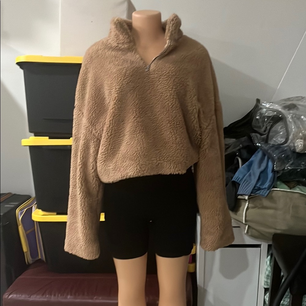 Cozy Tan fuzzy pullover